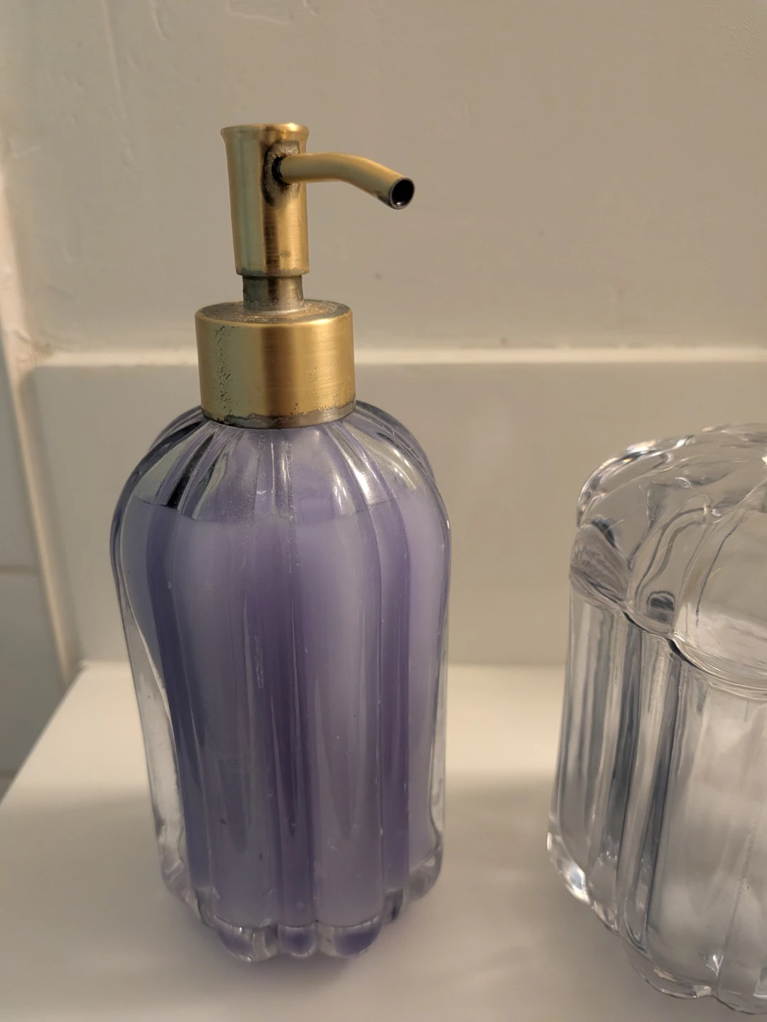 Glass Soap Dispenser and Covered Jar Set - photo 3