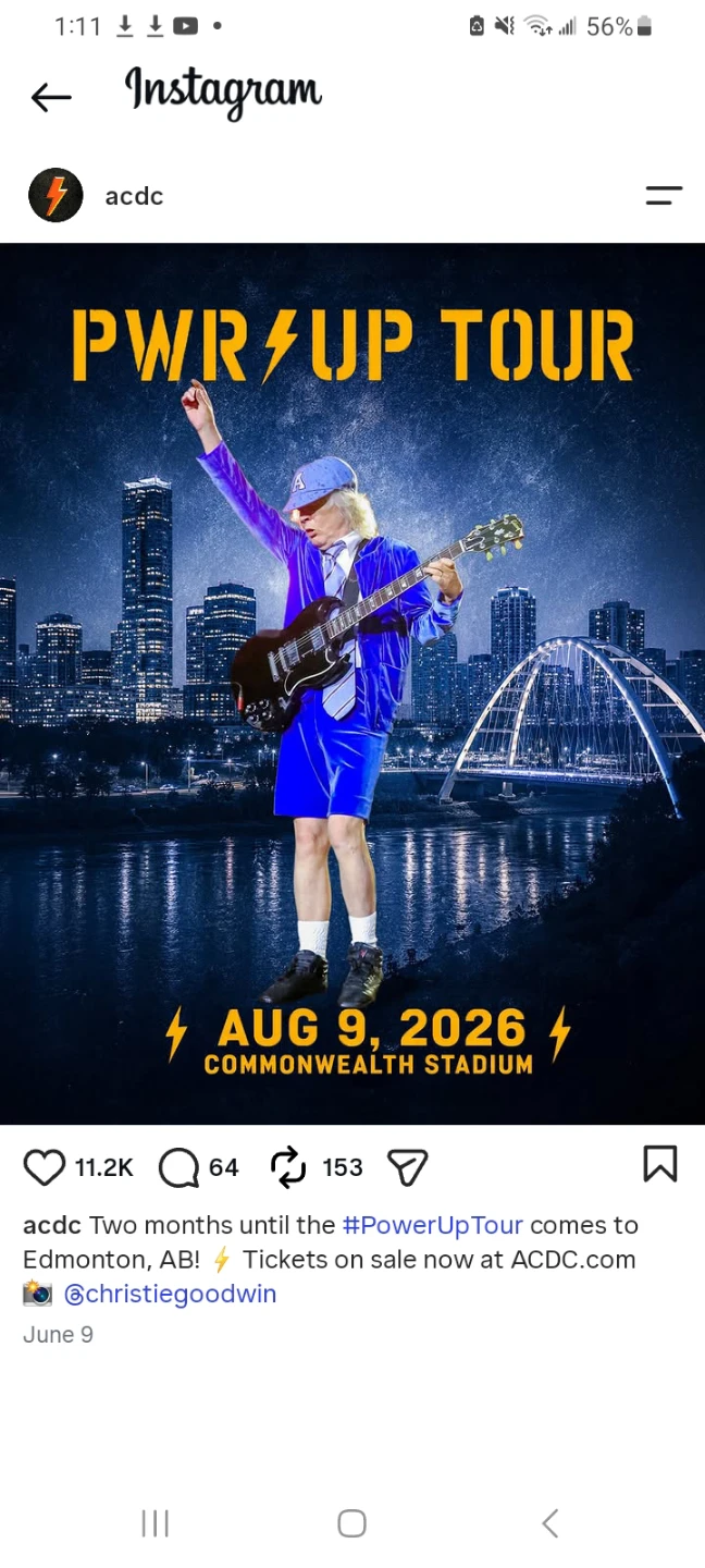 AC/DC PWR UP Tour Edmonton Ticket August 9, 2026