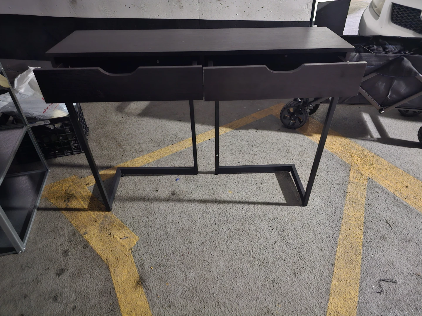 Dark Brown Console Table with 2 Drawers - photo 3
