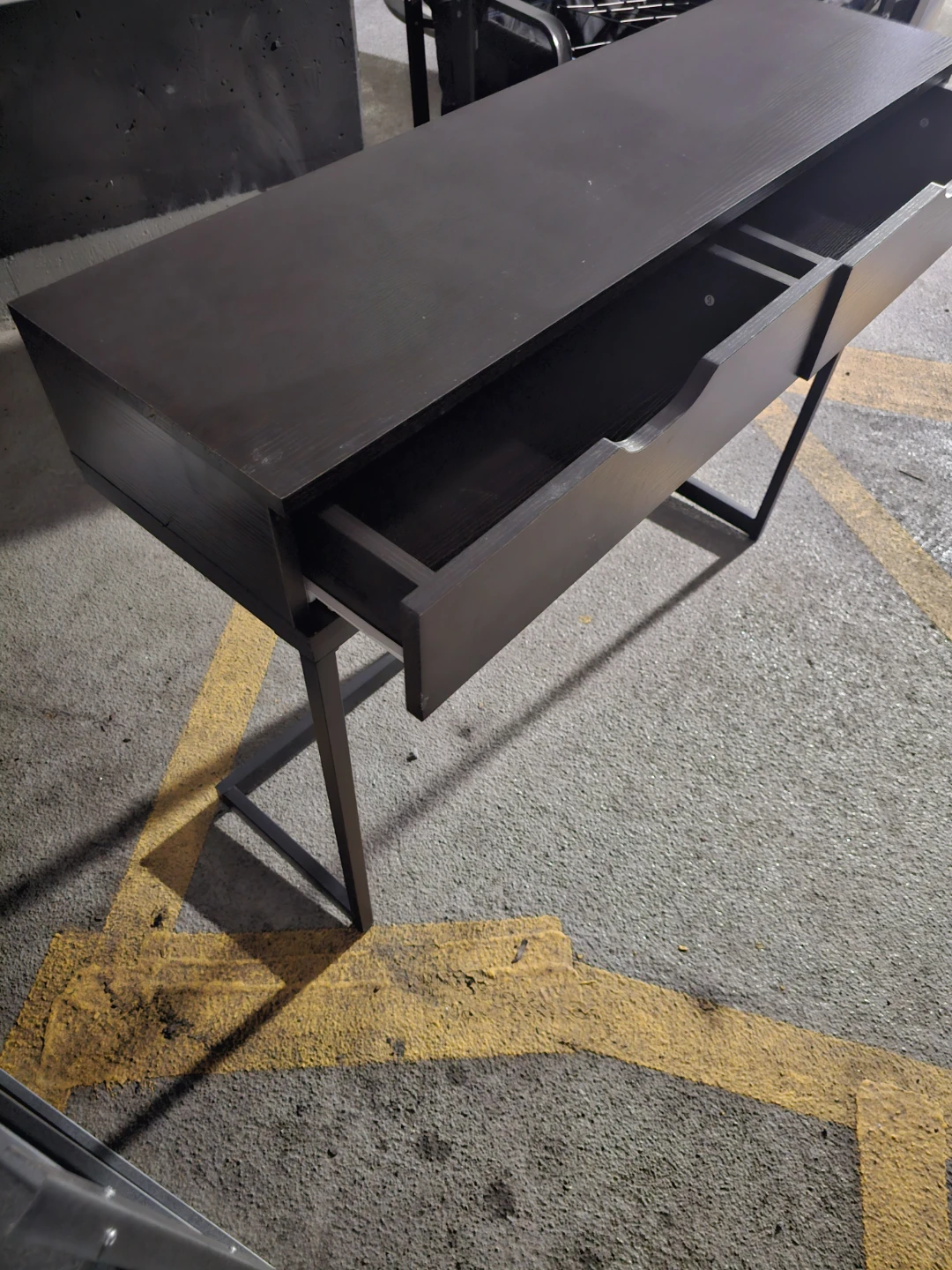 Dark Brown Console Table with 2 Drawers - photo 4