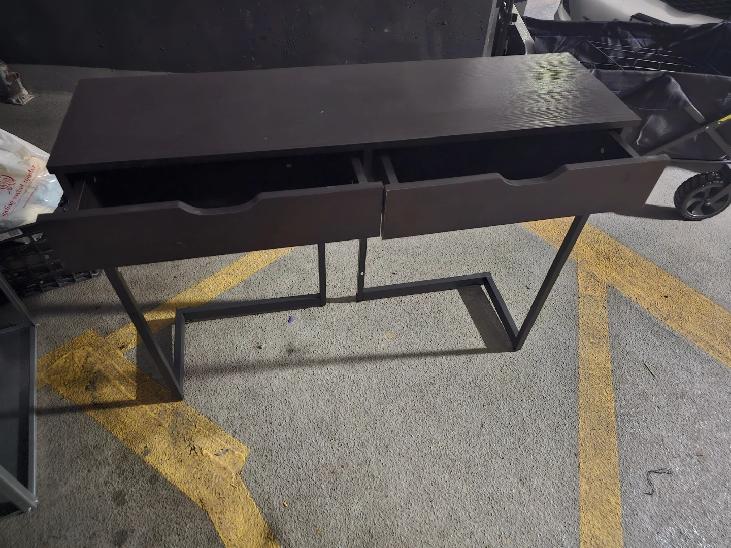 Dark Brown Console Table with 2 Drawers - photo 5