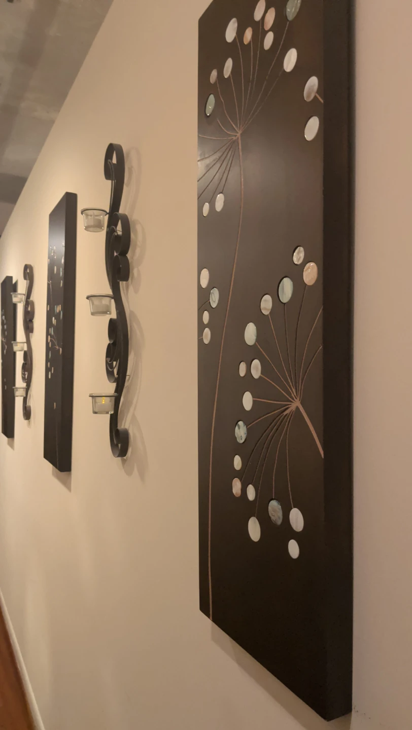 Wall Art with Dandelion Design and Tealight Holders