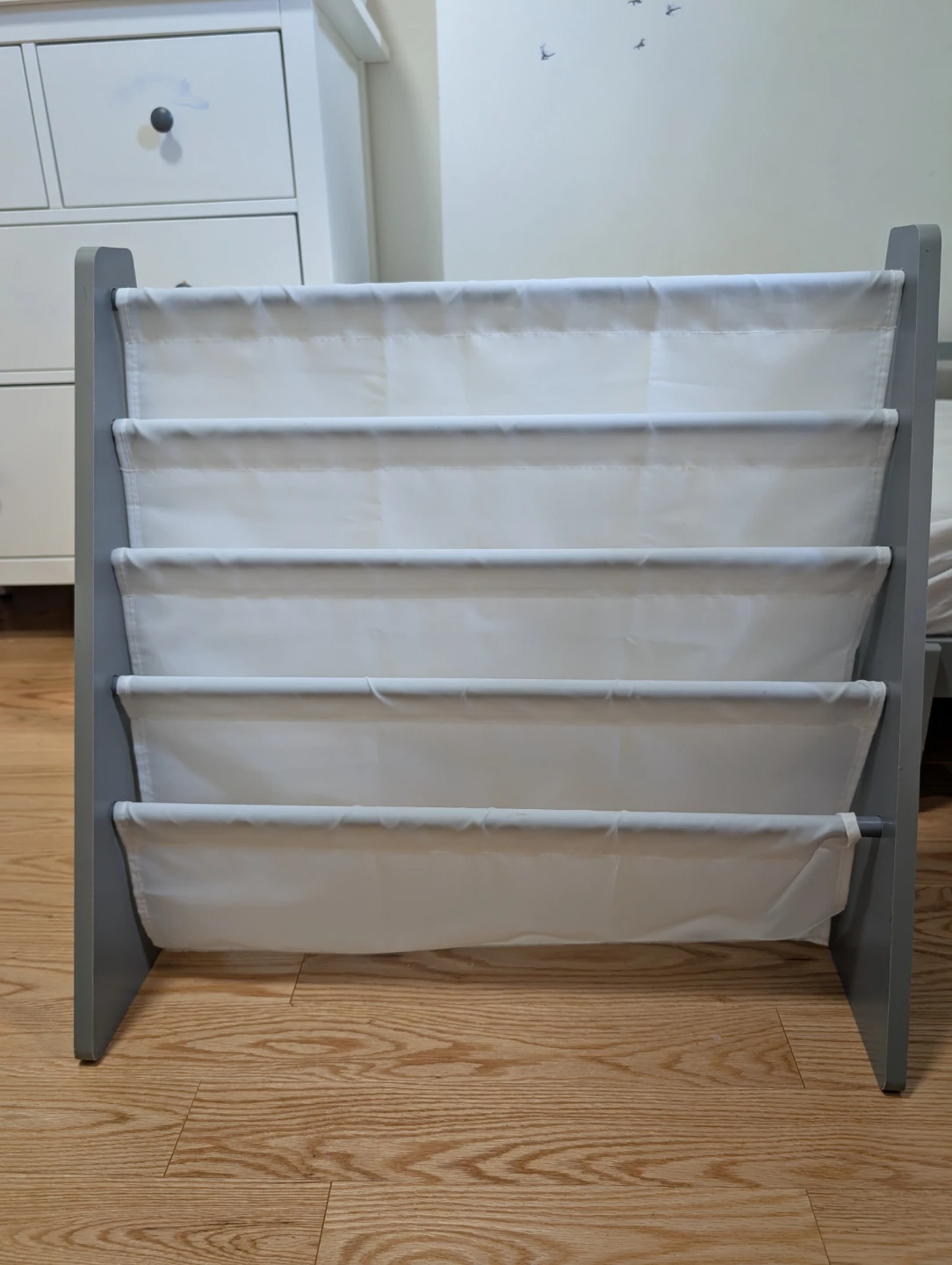 Grey Fabric Bookshelf for Kids