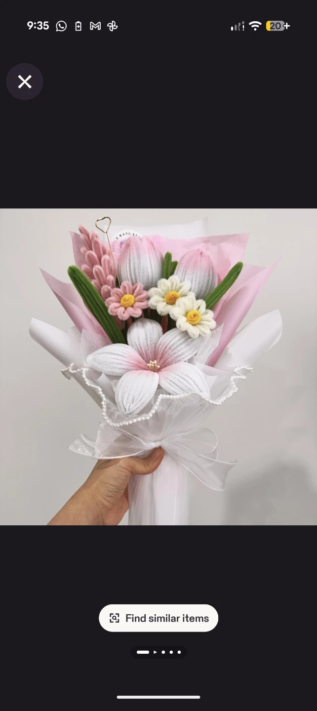 Nush Handmade pipe cleaner Flower Bouquet