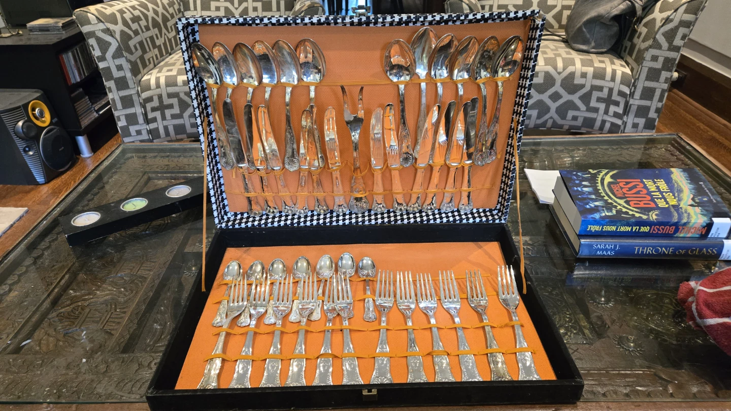 Vintage German Silver-Plated Flatware Set (8+) Plus Case - photo 3