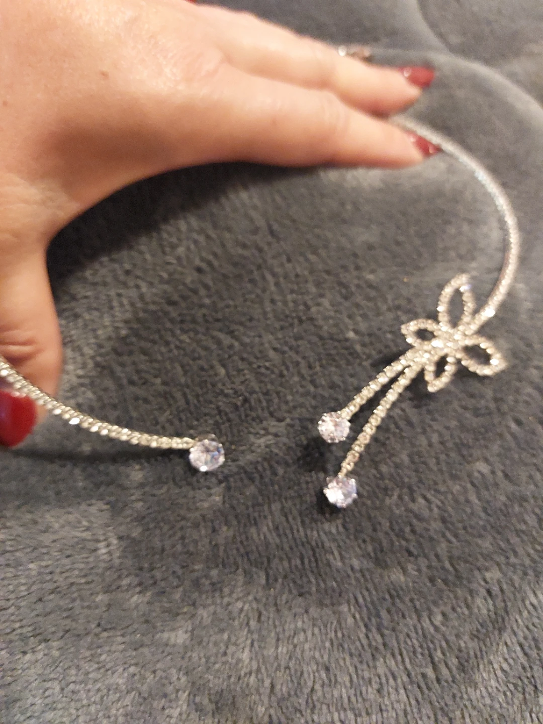 Sparkly Choker Necklace with Butterfly Design - photo 2