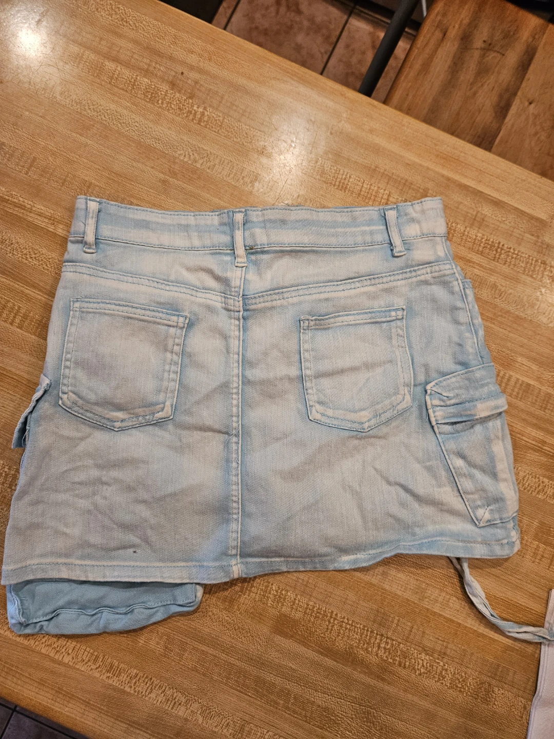 Daisy Baby Blue Cargo Denim Skirt - photo 2