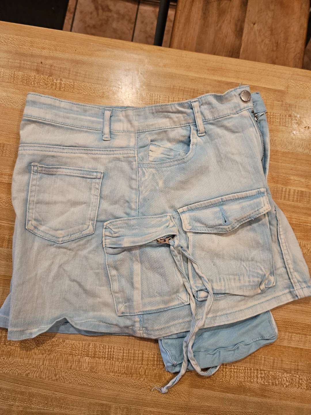 Daisy Baby Blue Cargo Denim Skirt - photo 4