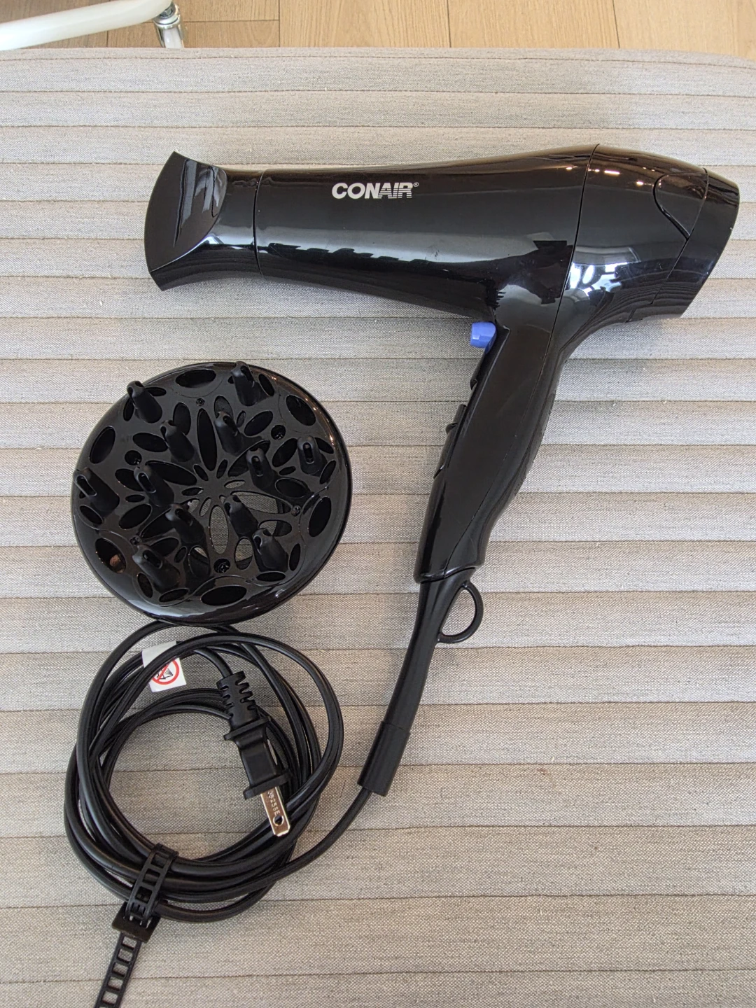 Conair Black Hair Dryer with Diffuser