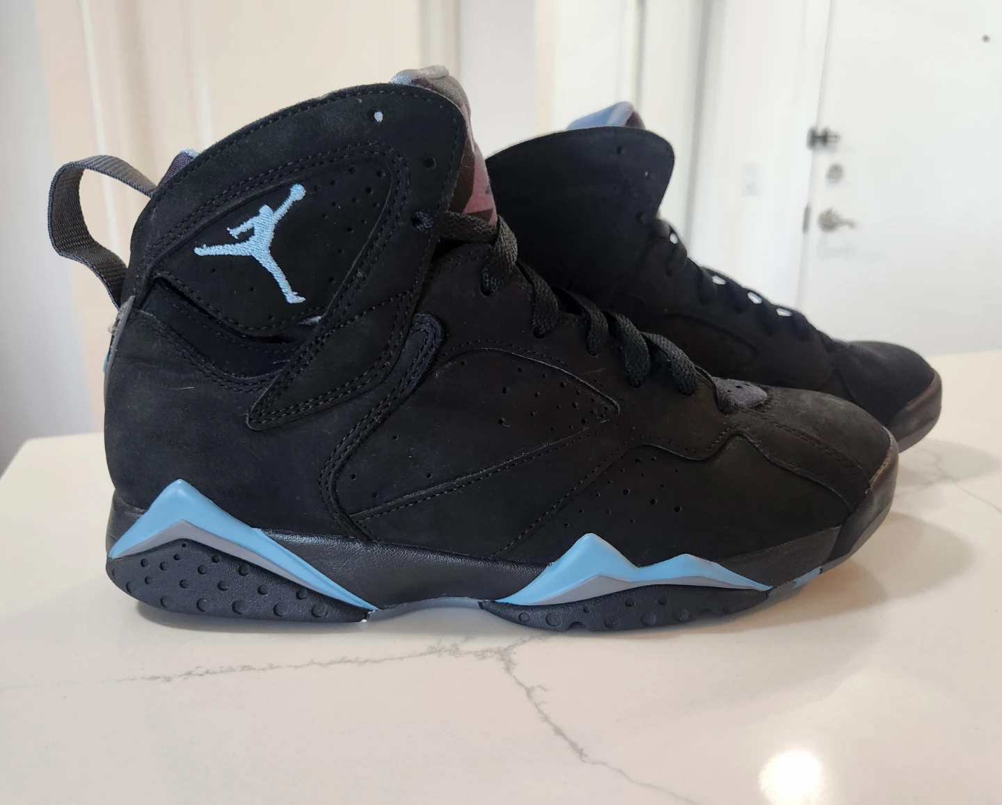 Jordans black suede