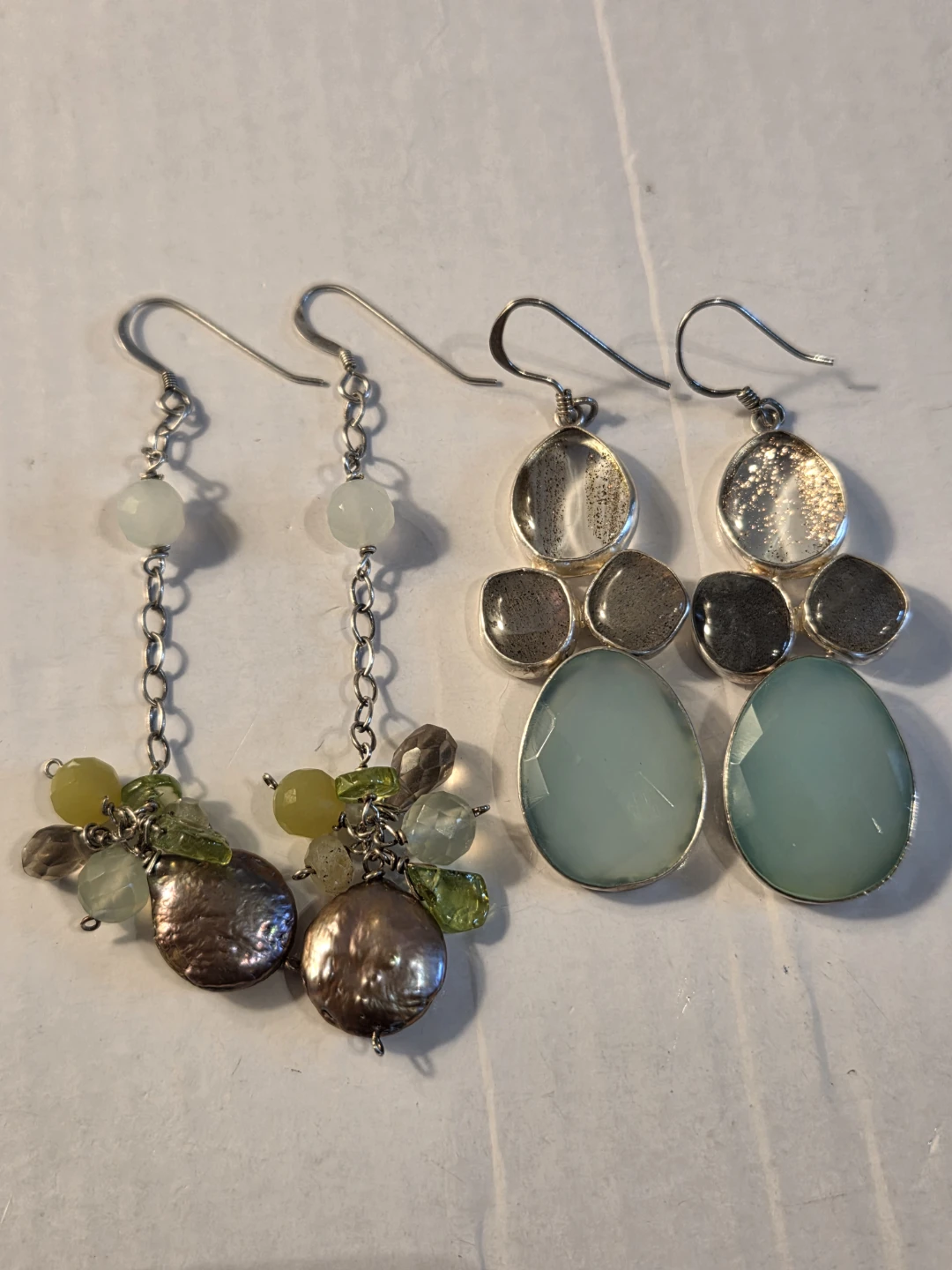 Sterling silver 925 of Dangle Earrings real stones