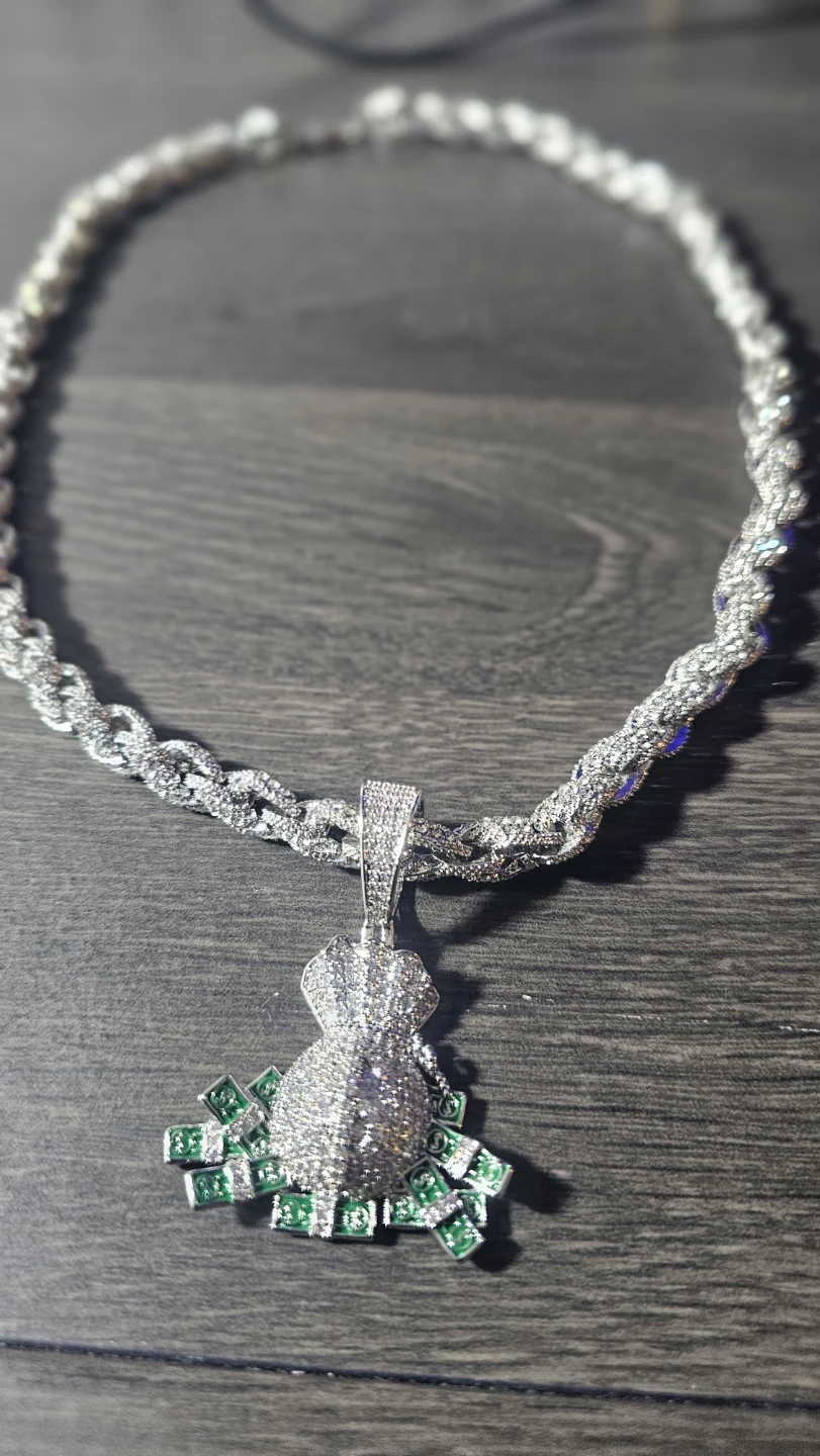 Iced Out Money Bag Necklace - photo 3