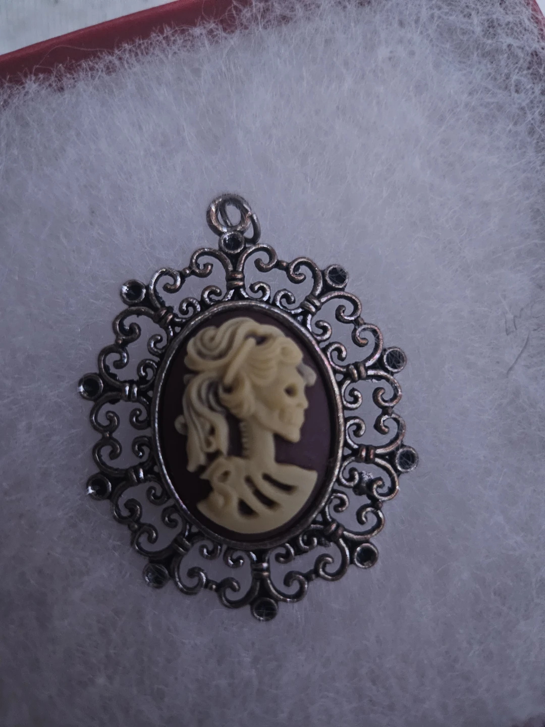 Gothic Skeleton Cameo Pendant