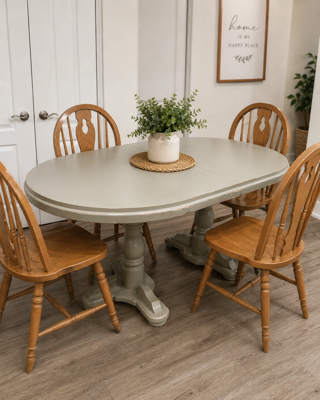 Solid Oak Dining Table with 4 Chairs