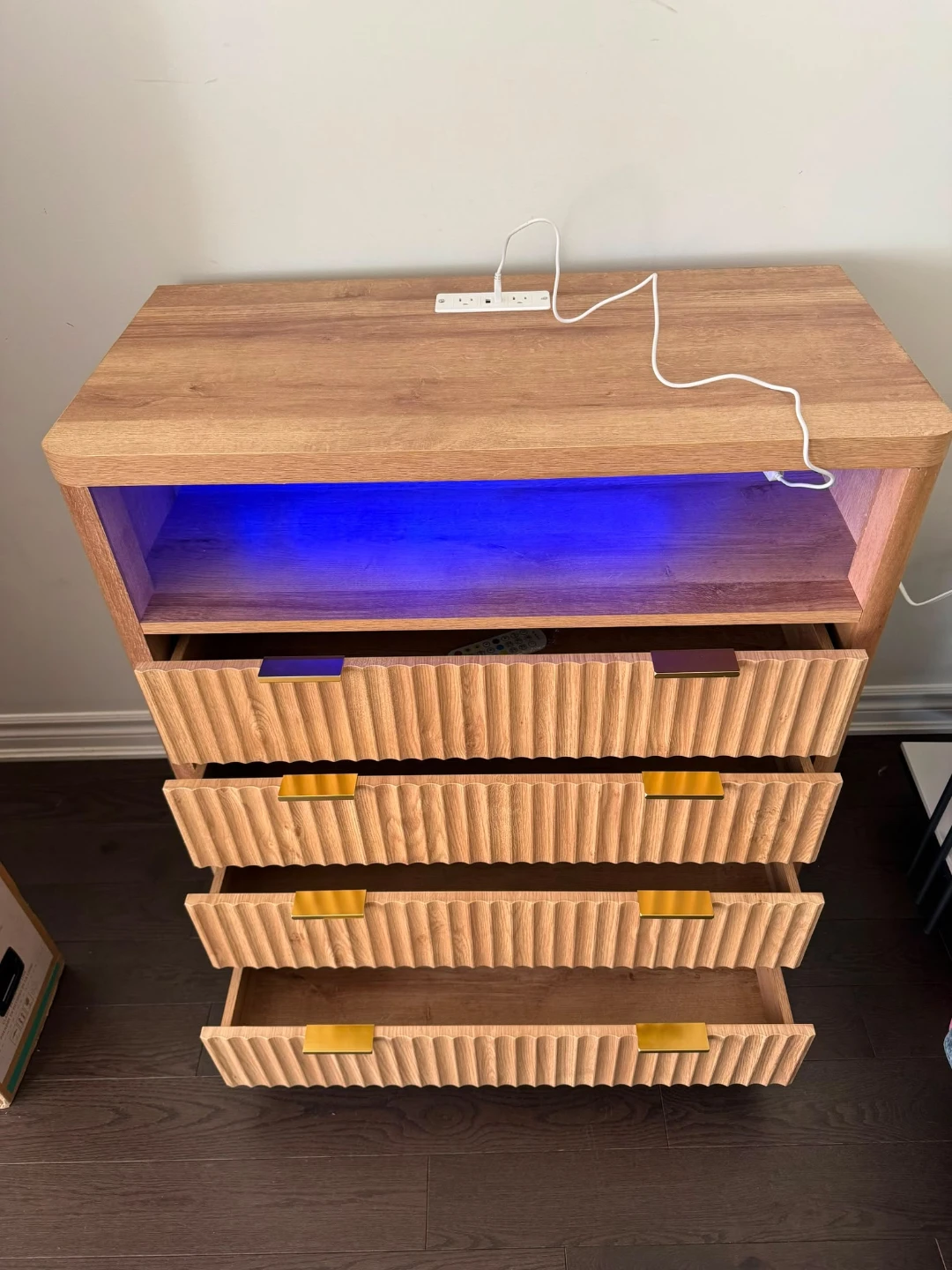 Wooden Dresser with LED Lights