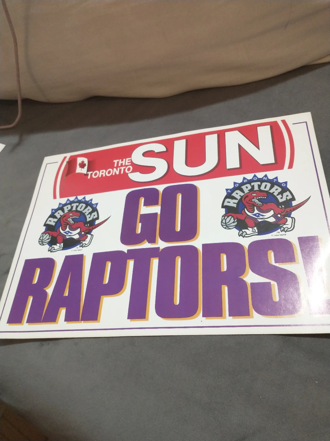 13 1/4" x 9 1/2" Toronto Raptors 1995 Inaugural Season Placard - photo 2