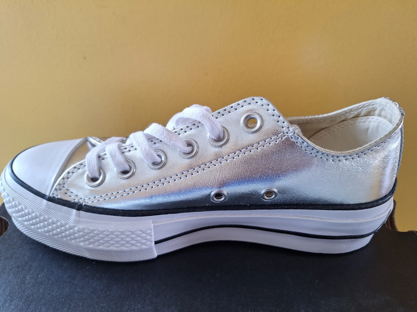 Converse All Star Silver Metallic Low-Top Sneakers - photo 2