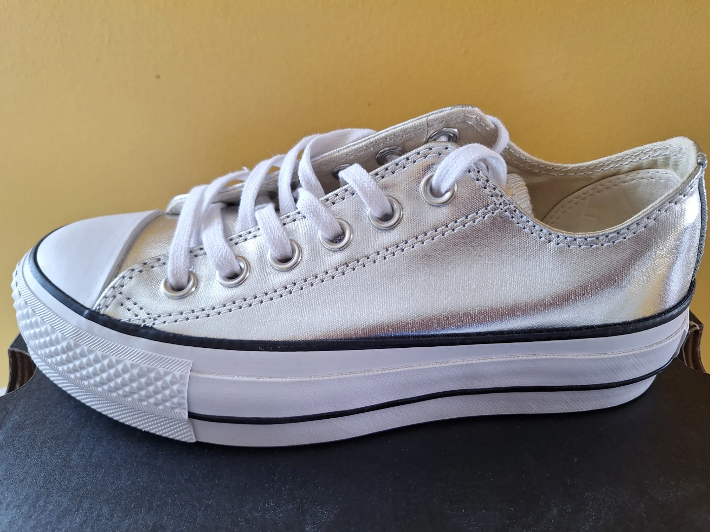 Converse All Star Silver Metallic Low-Top Sneakers - photo 3