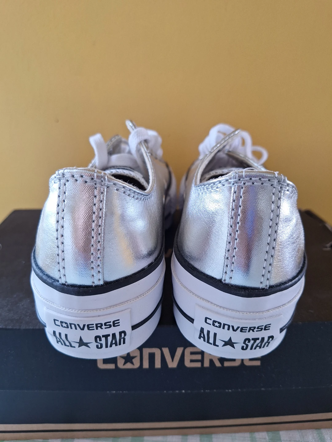 Converse All Star Silver Metallic Low-Top Sneakers - photo 4