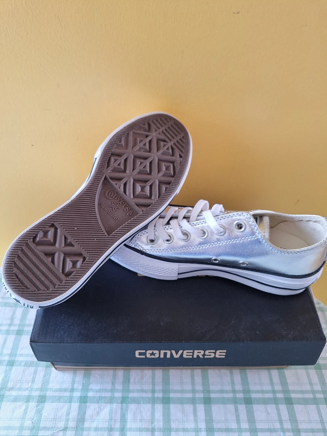 Converse All Star Silver Metallic Low-Top Sneakers - photo 5