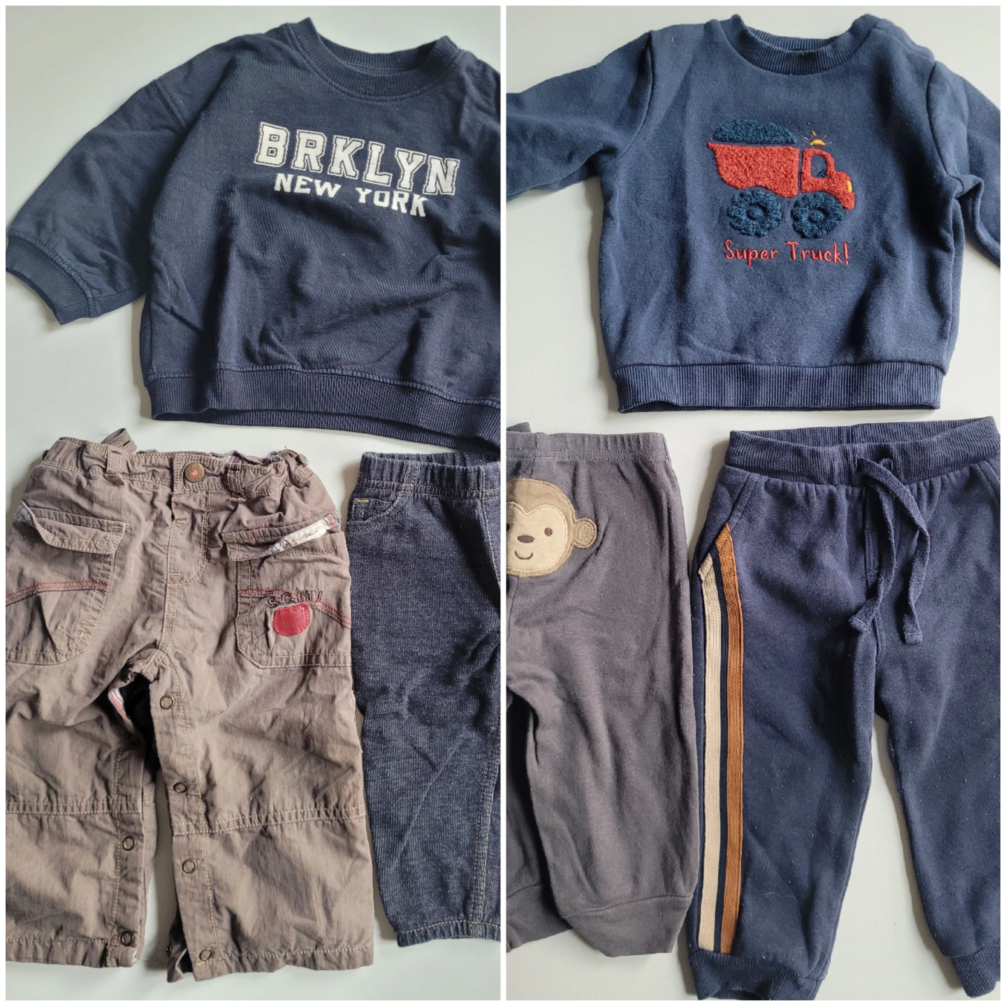 9 months Boys' Clothes Bundle - 2 Sweaters & 4 Pants