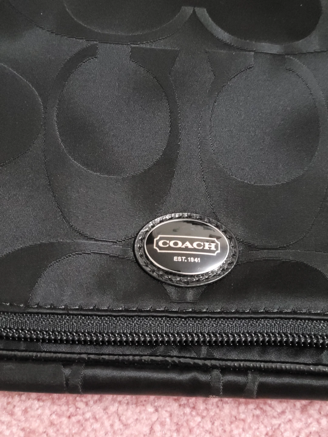 Coach Black Signature Cosmetic Bag - photo 3