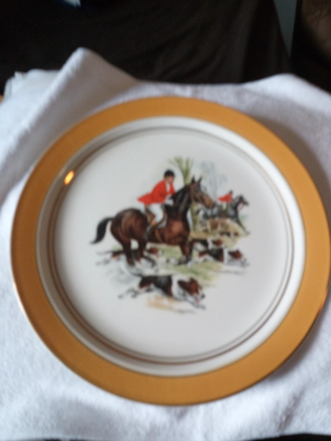 2 Decorative Plates - Fox Hunting Scene - photo 2
