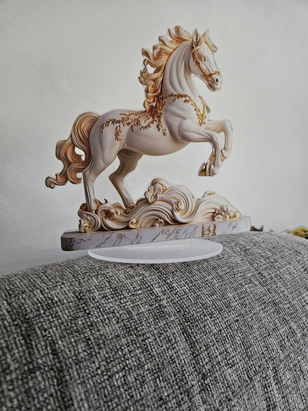 Decorative White and Gold Horse Figurine