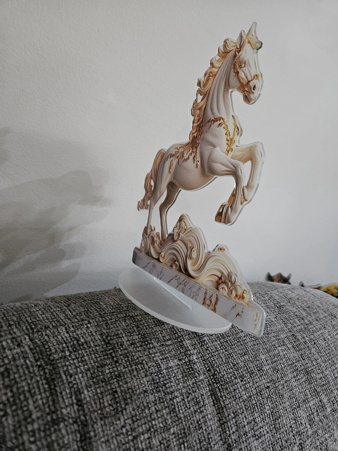 Decorative White and Gold Horse Figurine - photo 2