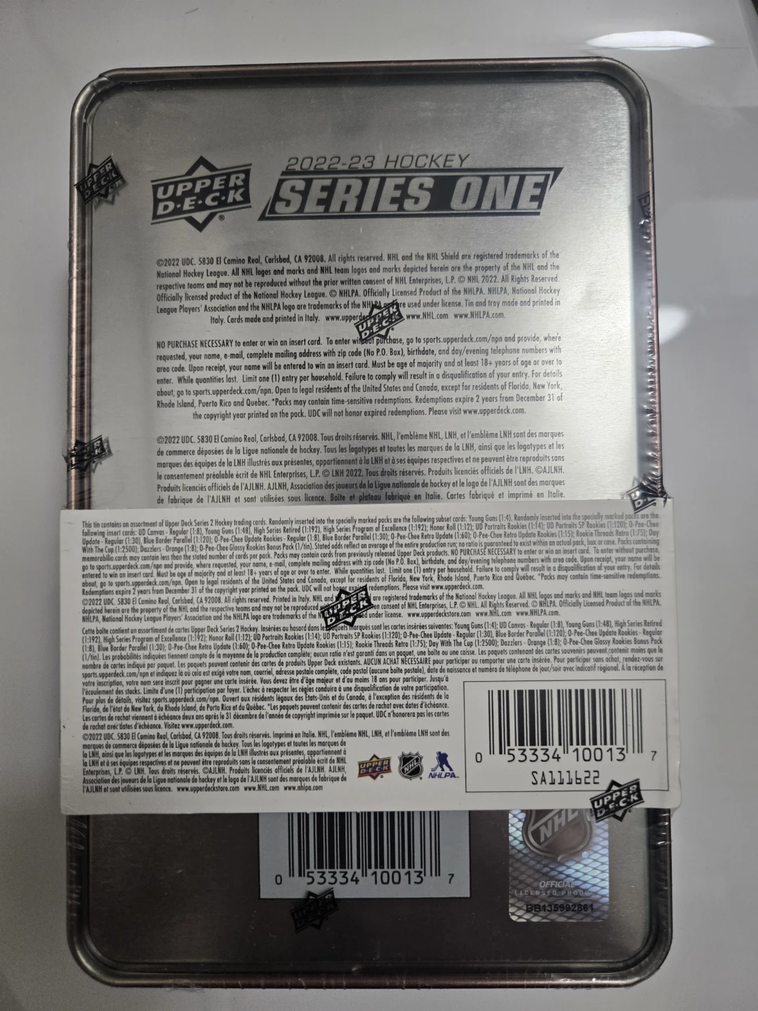 Upper Deck 2022-23 Series One Hockey Cards Tin - photo 2