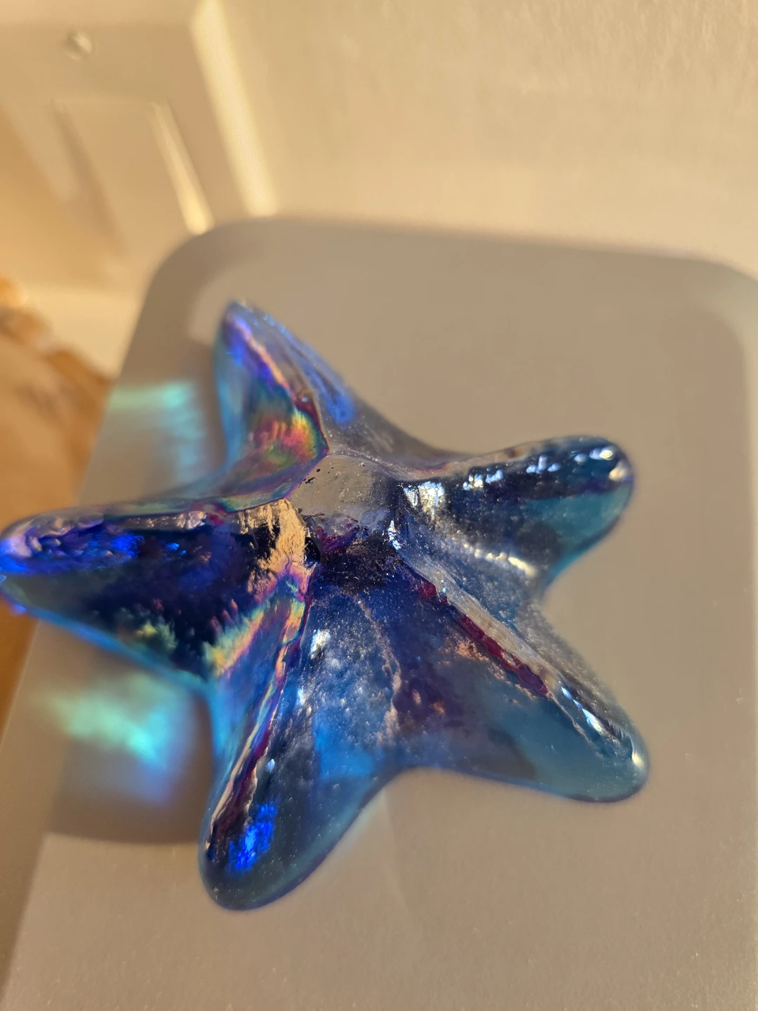 Blue Iridescent Starfish Figurine