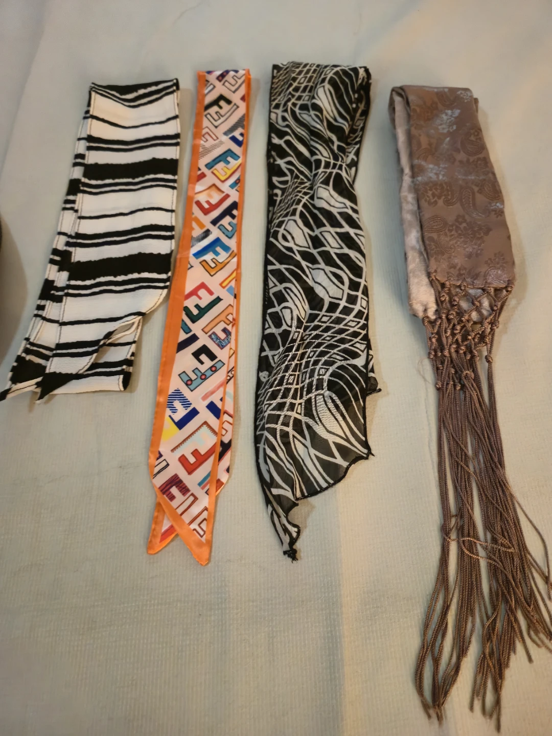 Wide Brim Black Hat with Scarves - photo 4