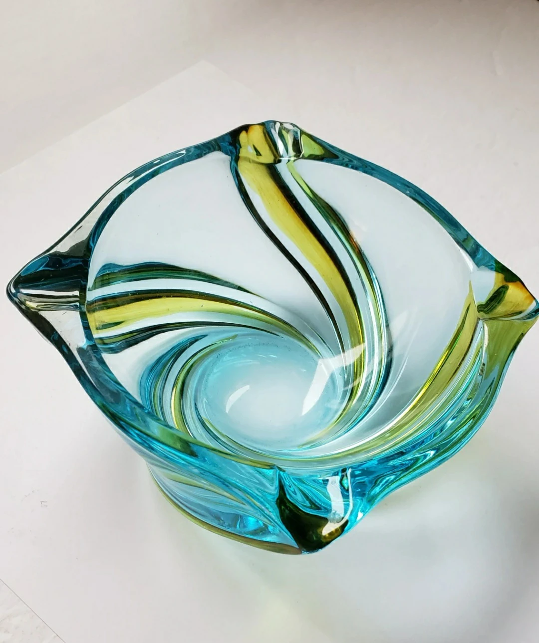 Vintage blue green dish