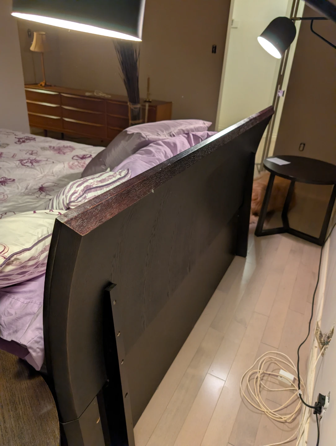 Dark Wood Platform Bed Frame with Drawers - photo 3