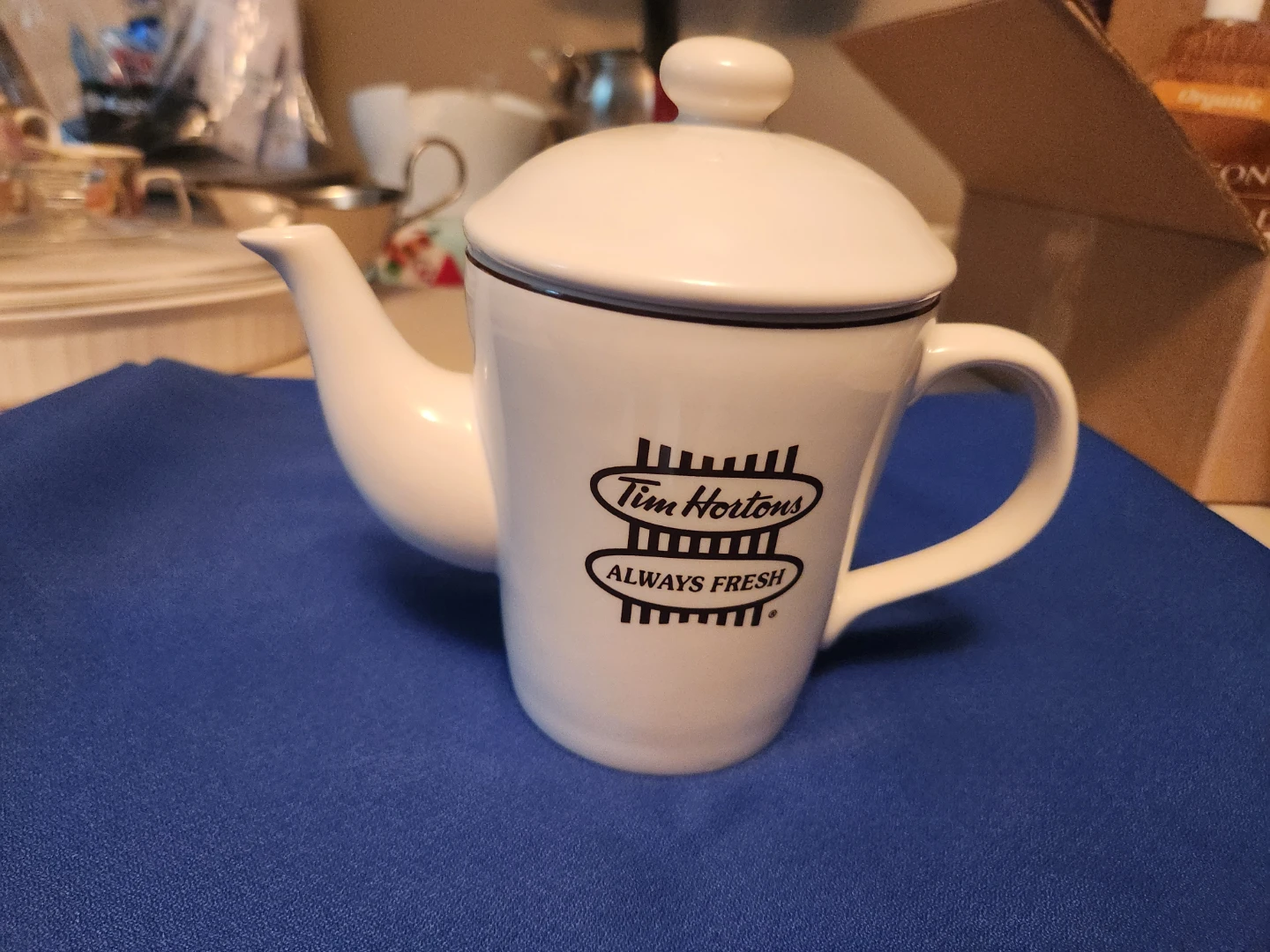 Tim Hortons White Ceramic Teapot Mug