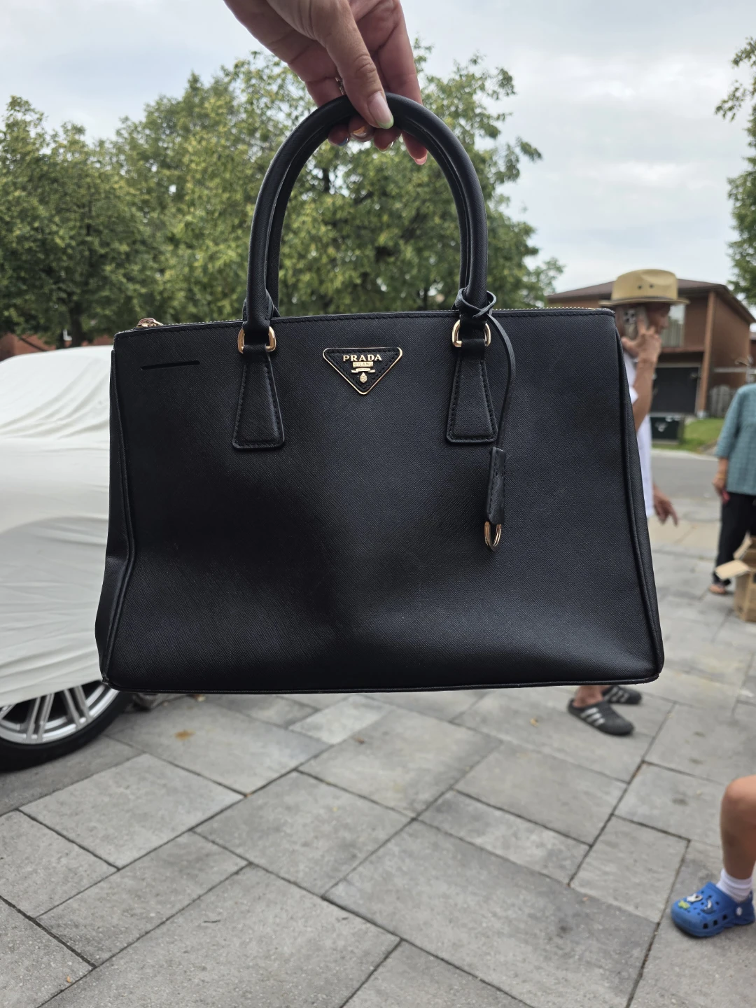 Prada Saffiano Leather Tote Bag - Black