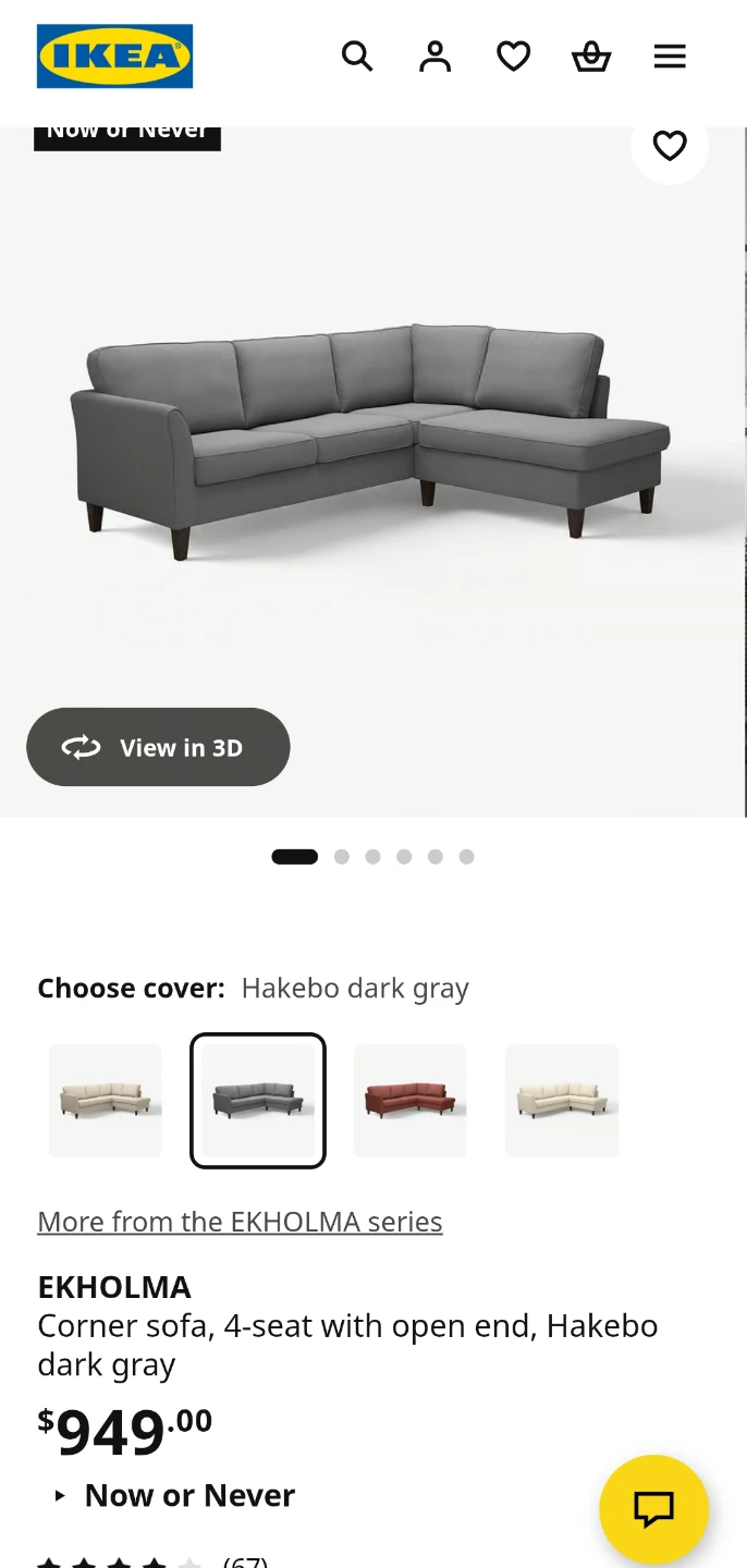IKEA EKHOLMA Corner Sofa - photo 3