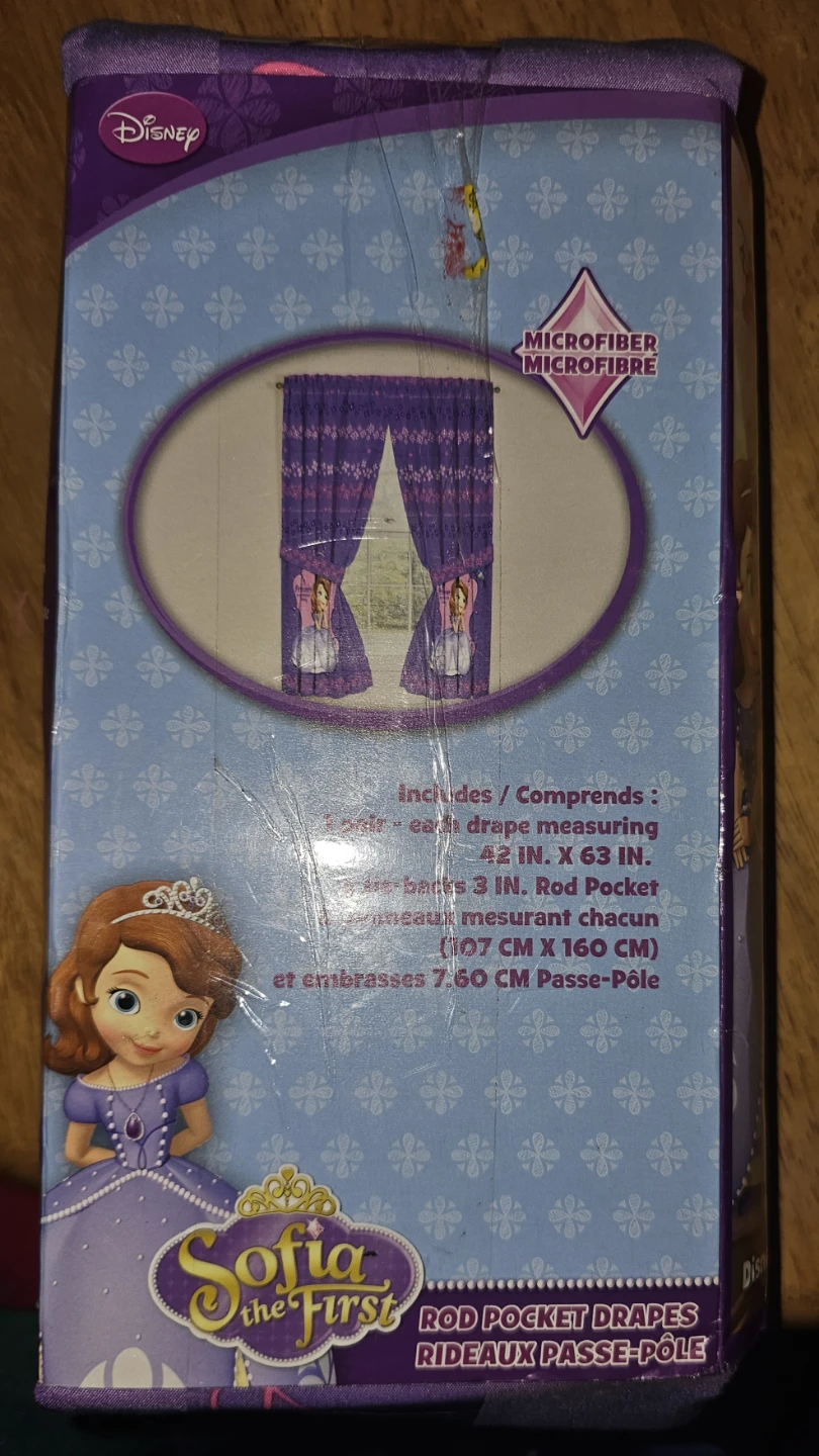 Disney Sofia the First Rod Pocket Drapes.