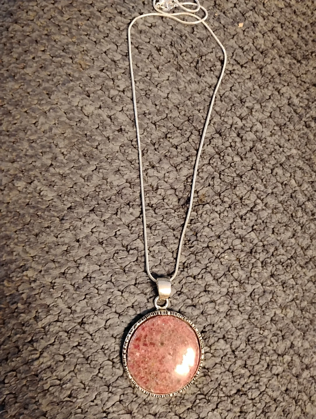 Sterling Silver Pink Agate Necklace - photo 3