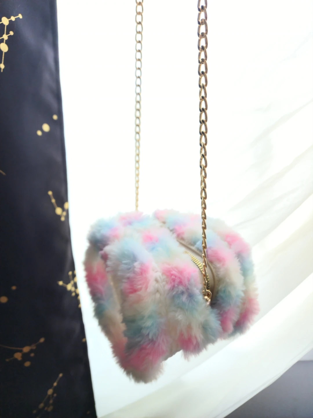 Fuzzy, Beautiful crochet handmade Cotton Candy Chain Bag - photo 4