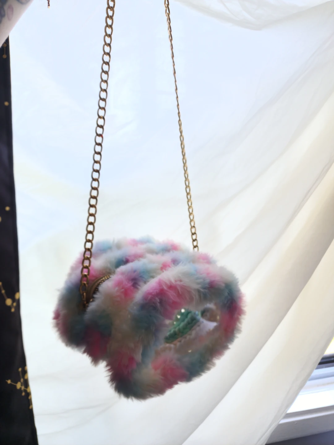 Fuzzy, Beautiful crochet handmade Cotton Candy Chain Bag - photo 5