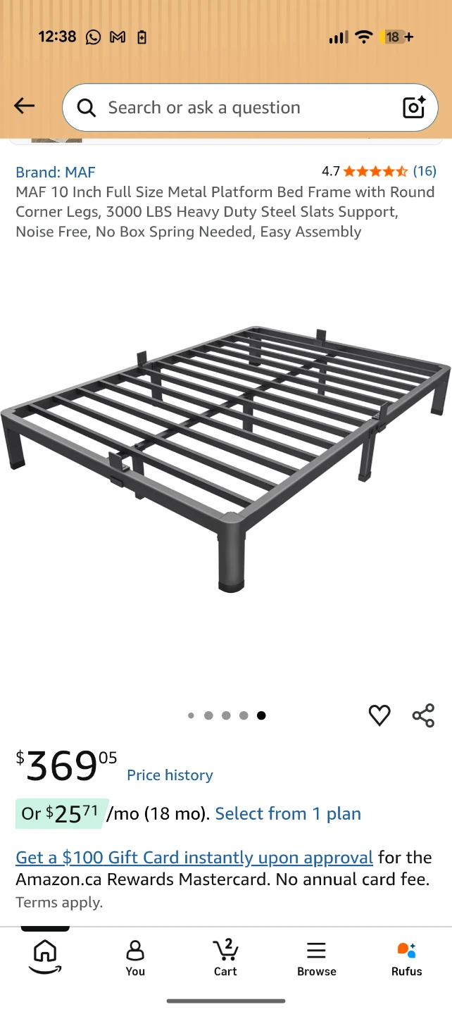 MAF 10 Inch Full Size Metal Platform Bed Frame - photo 3