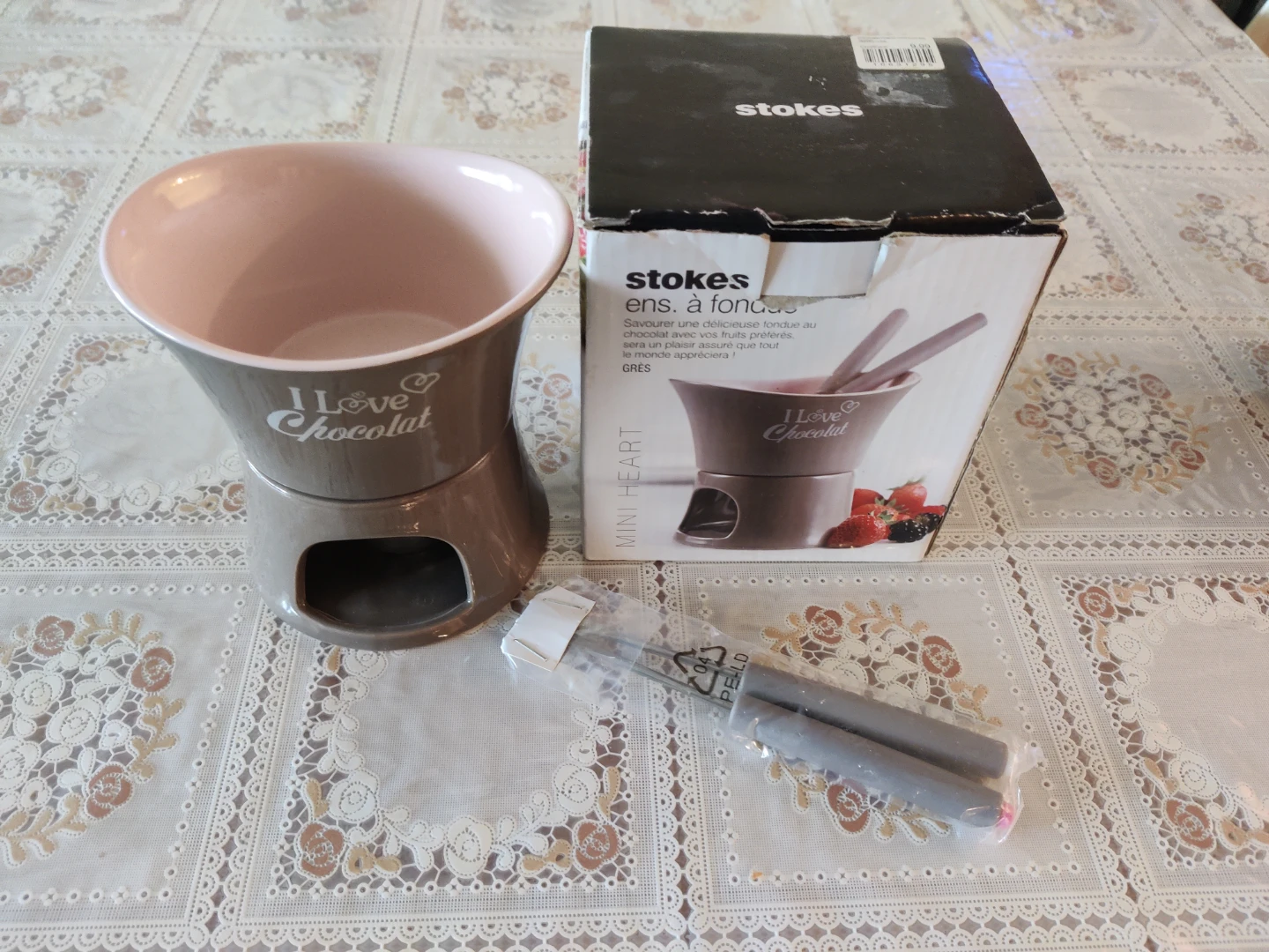 Stokes Mini Heart Chocolate Fondue Set