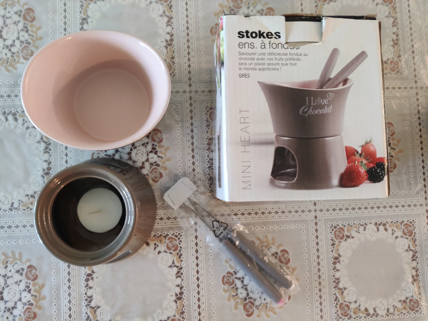 Stokes Mini Heart Chocolate Fondue Set - photo 2