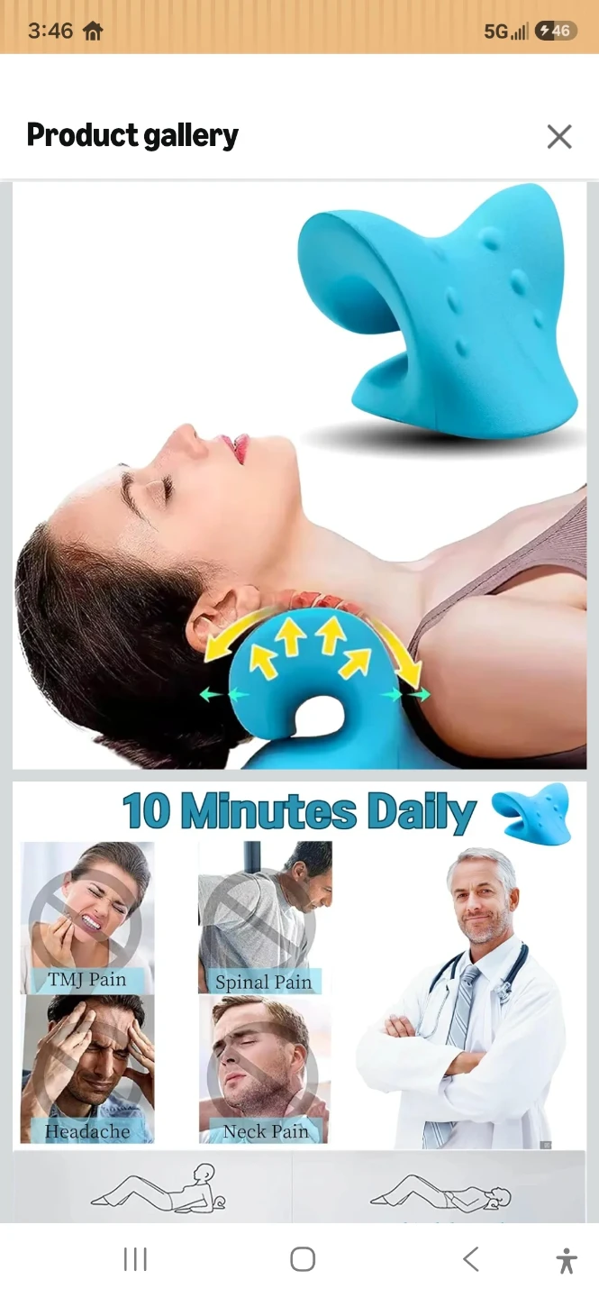 Ergonomic Orthopedic Neck Pillow - Blue - photo 4