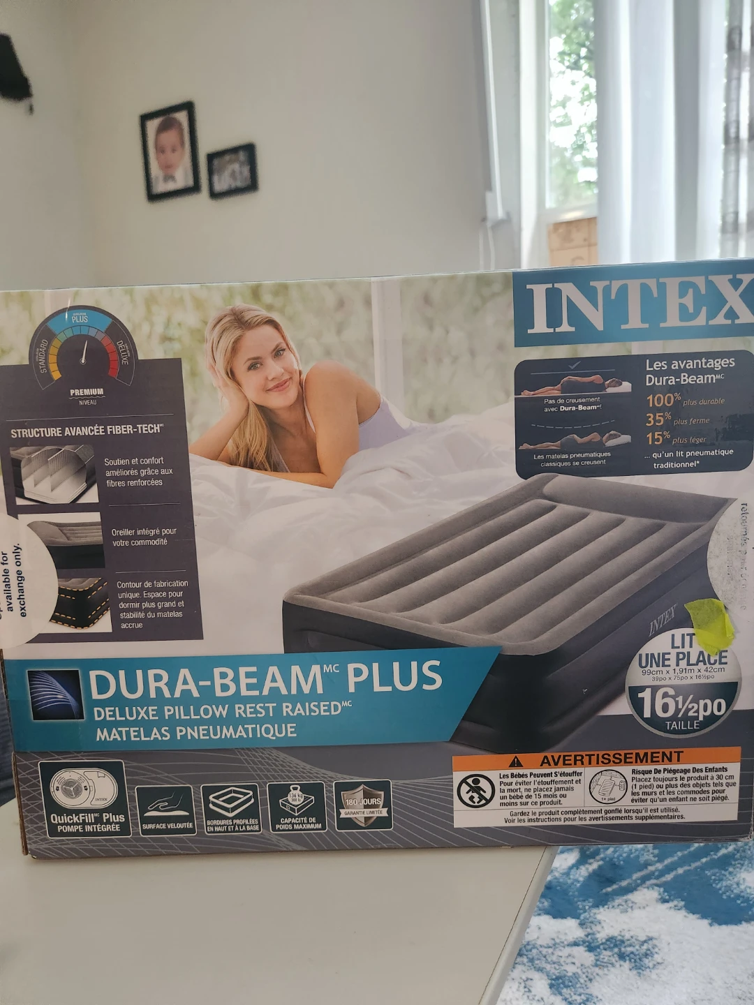 Intex Dura-Beam Plus Deluxe Pillow Rest Raised Airbed - photo 2