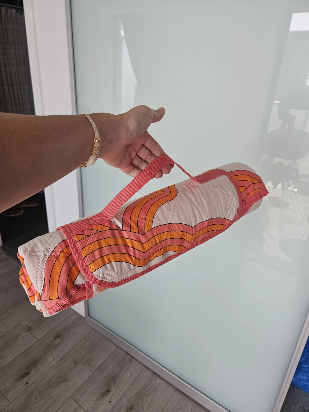 Quilted Picnic Blanket with Straps