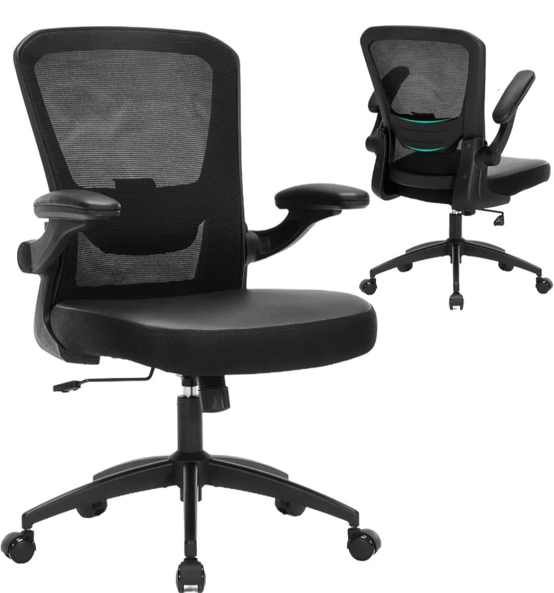 Black Mesh Office Chair with Lumbar Support