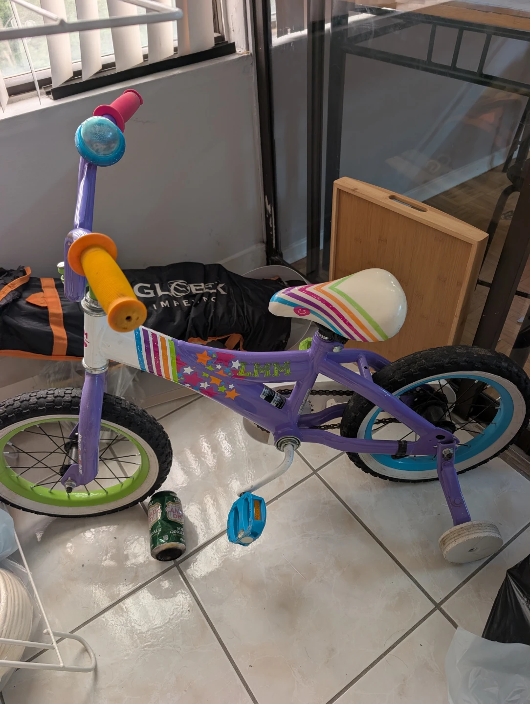 Purple Kids' Bike with Training Wheels