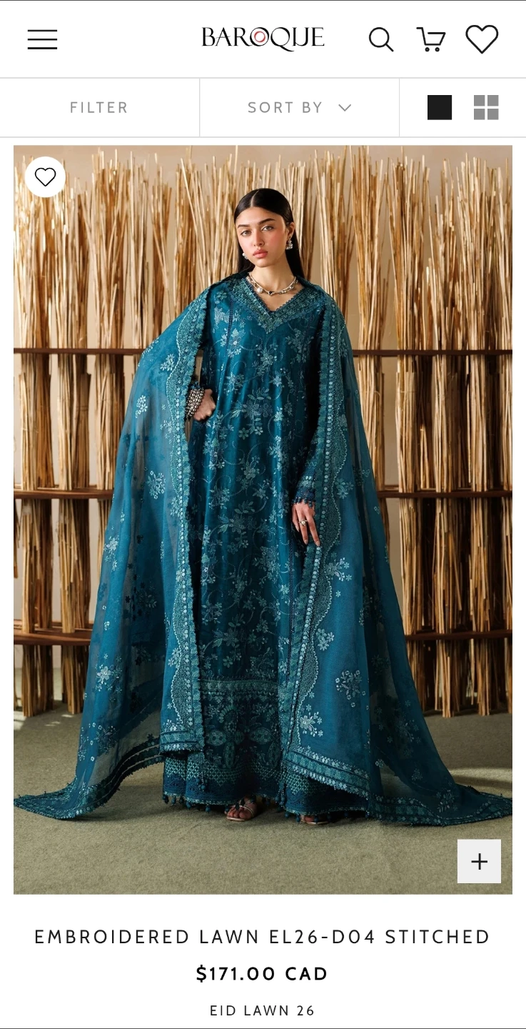 Baroque Embroidered luxury  Lawn Suit
